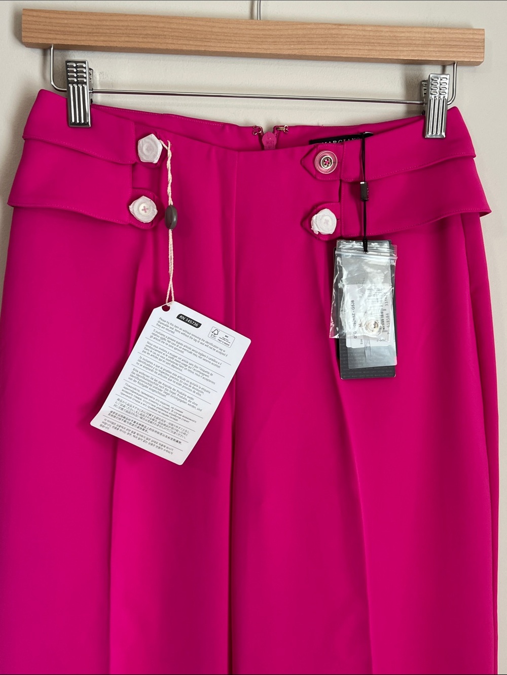 Guess by Marciano Wide Leg Pants NWT Pink Pleated Size XS - Picture 2 of 10